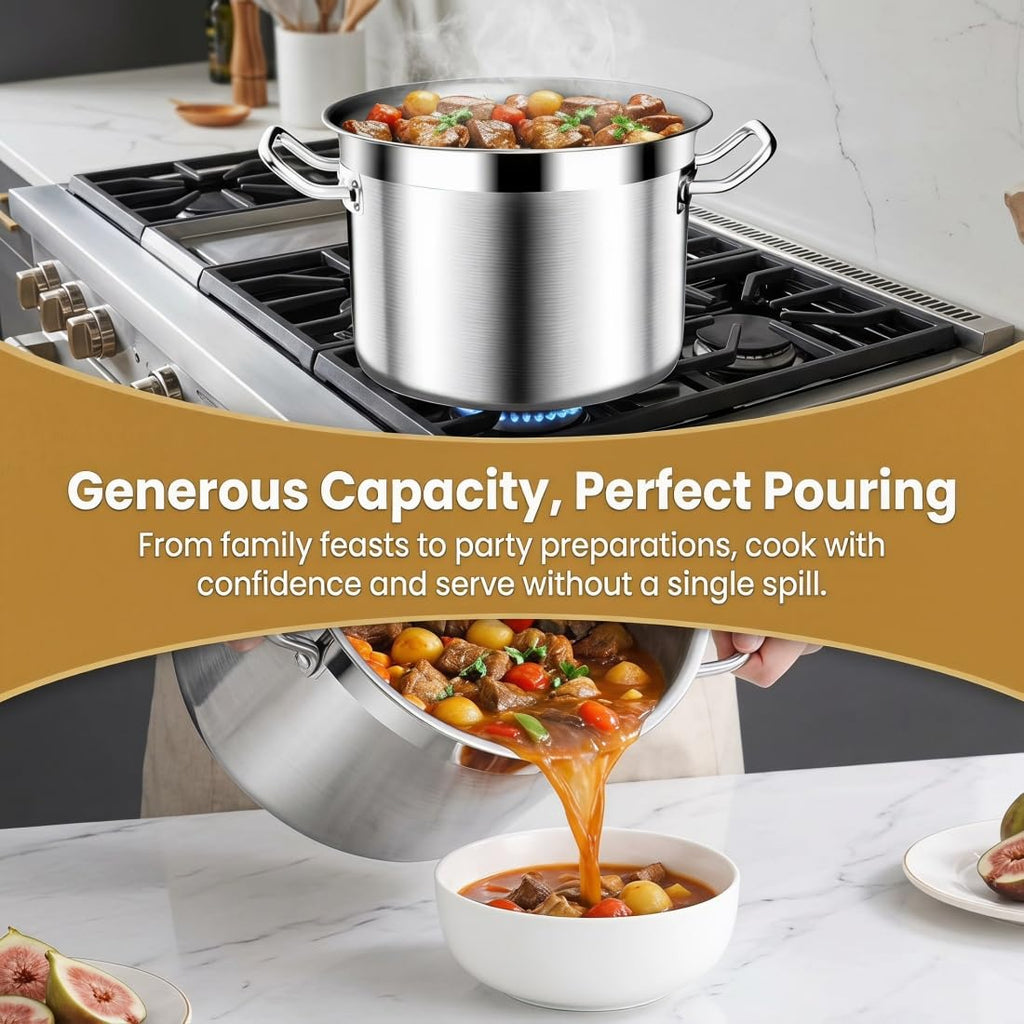 Stainless Steel Stock Pot with Lid V796