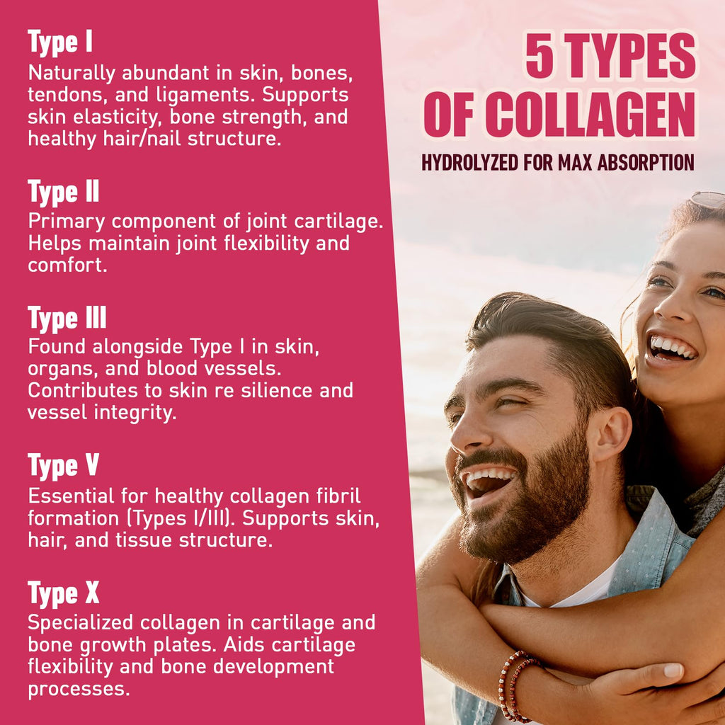 Multi Collagen Peptides Powder with Vitamin C, E & Hyaluronic Acid, Unflavored, 45 Servings Z87640