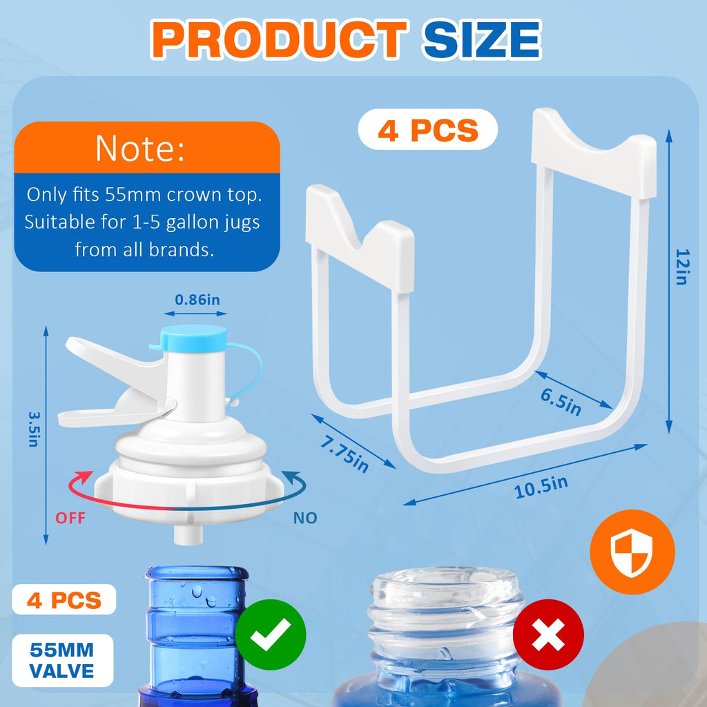 4 Sets Metal Water Jug Stand and Plastic Spigot Faucet S7127