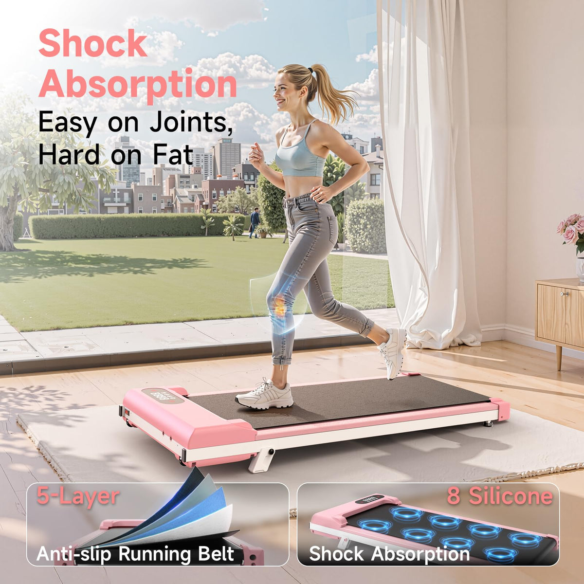 Incline Walking Pad with 8% Incline & 2.5HP J393