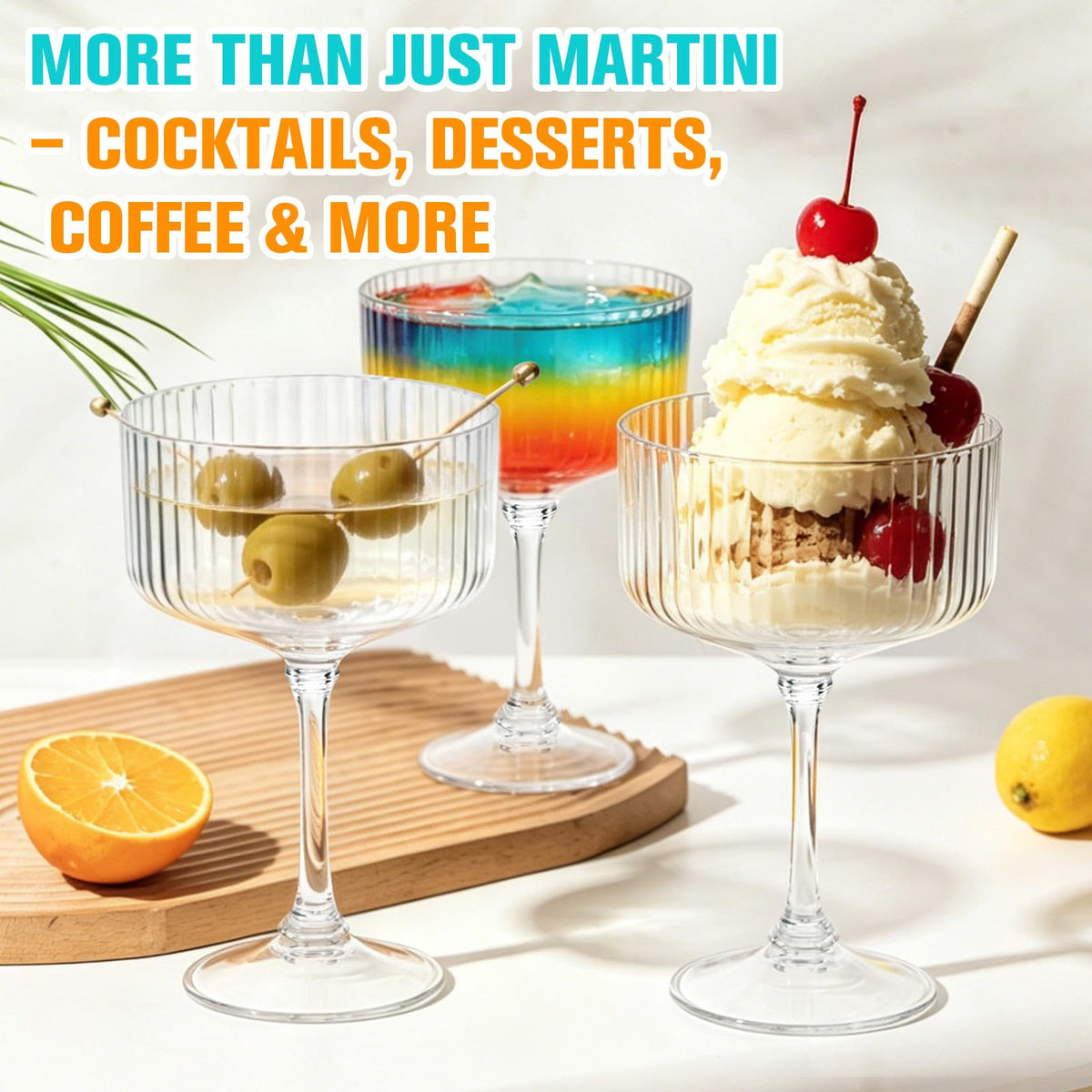 12 Pcs 10oz Plastic Martini Glasses W115