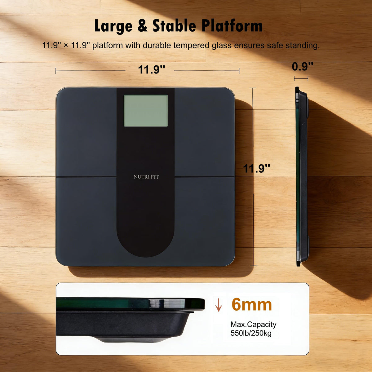 Digital Bathroom Scale 550lb Extra Large Display T892