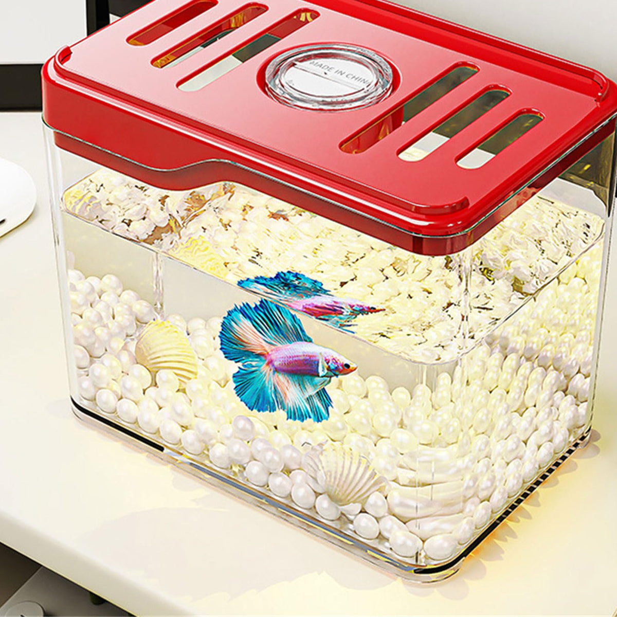 Clear Fish Tank with Colorful LED Light U730227