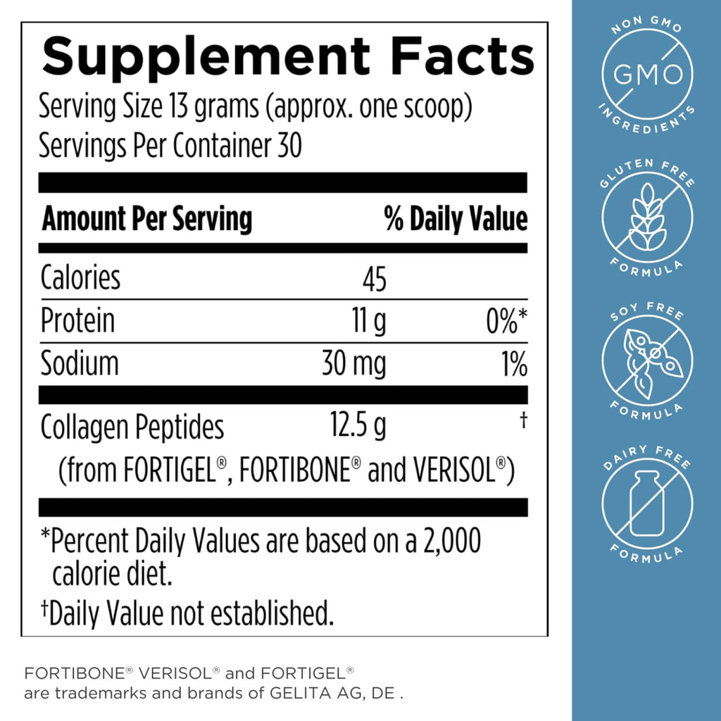 Hydrolyzed Collagen Peptides Powder Unflavored 30 Servings X77212