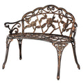 38.5" Metal Rose Bench for 2 Person Seat J825