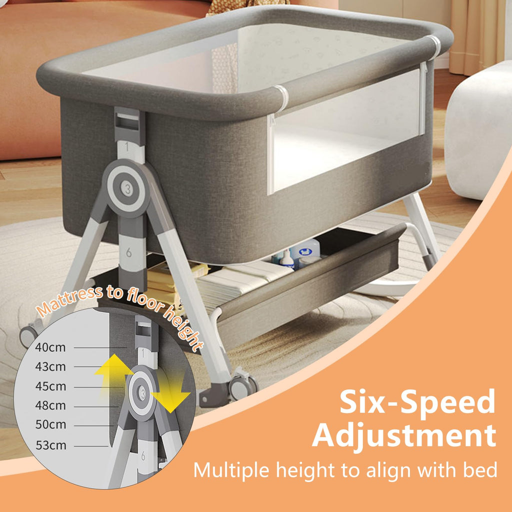 4 in 1 Baby Bassinet Bedside Sleeper with Wheels and Mattress P78944