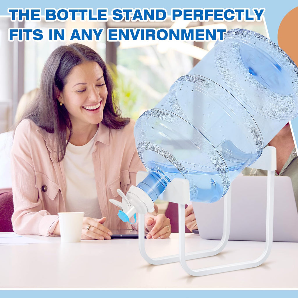 4 Sets Metal Water Jug Stand and Plastic Spigot Faucet S7127