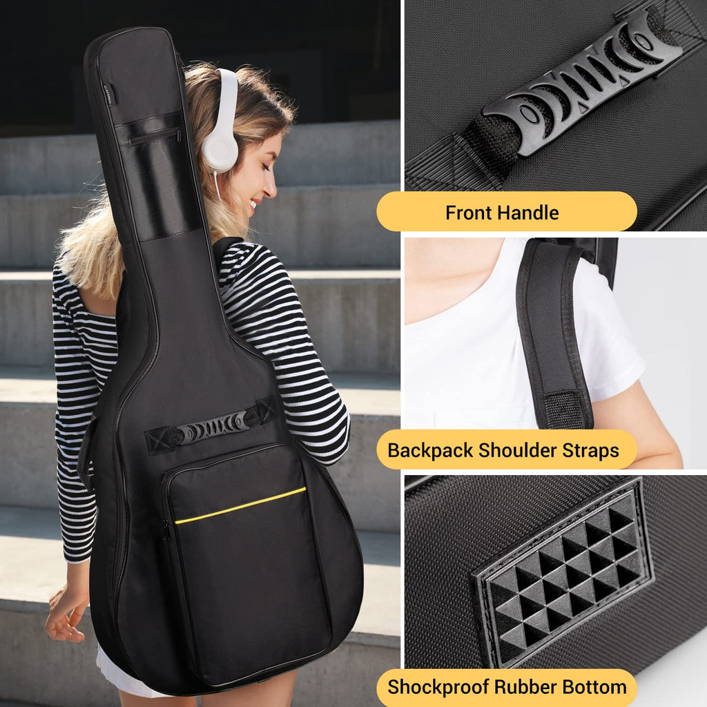 41 In 0.35 In Thick Padding Soft Guitar Bag Black Y793383
