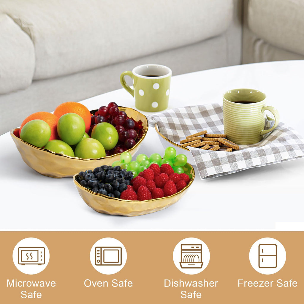 3 Tier Ceramic Fruit Basket with Metal Stand Y222129