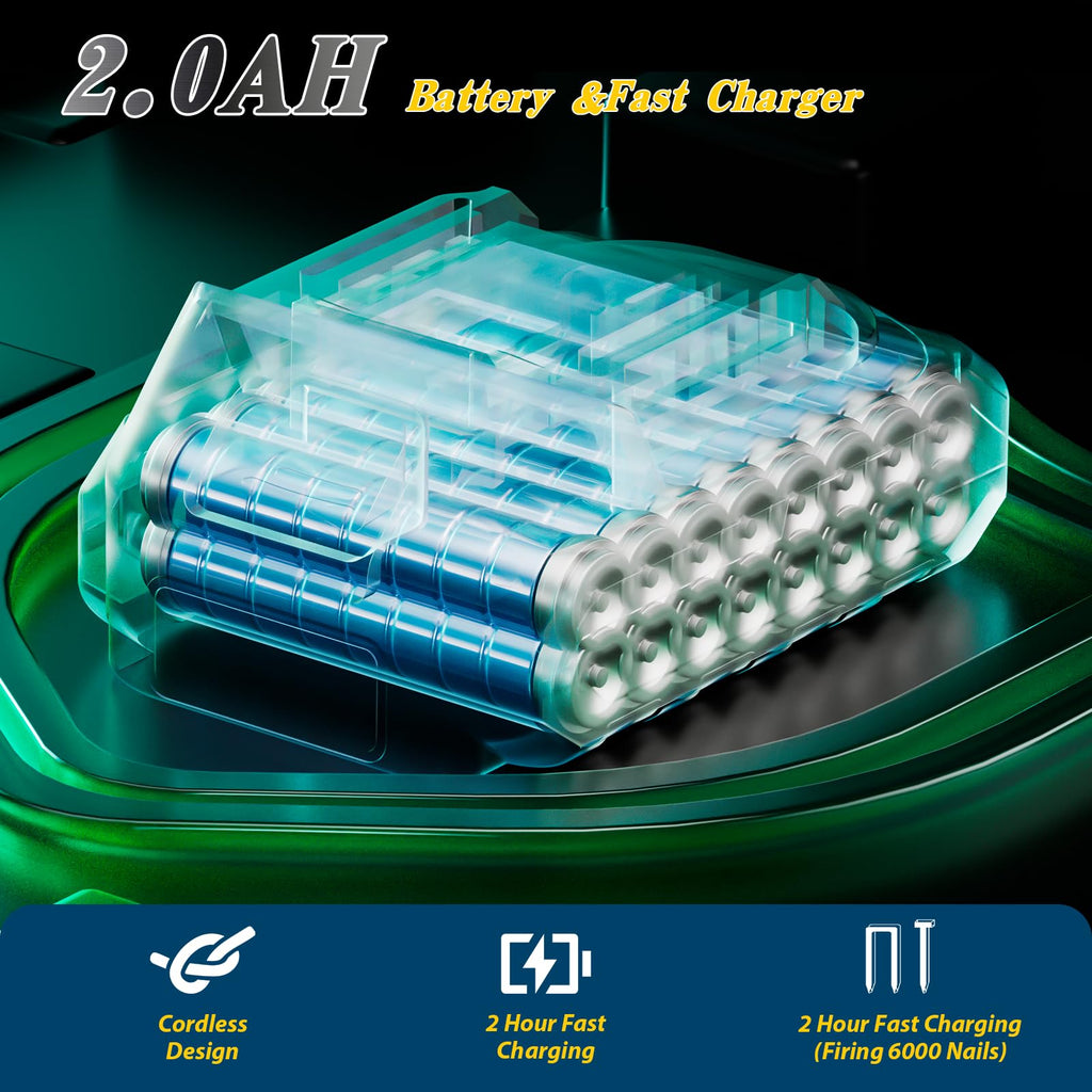Cordless 2-in-1 21V Electric Nail Gun with Battery K2986