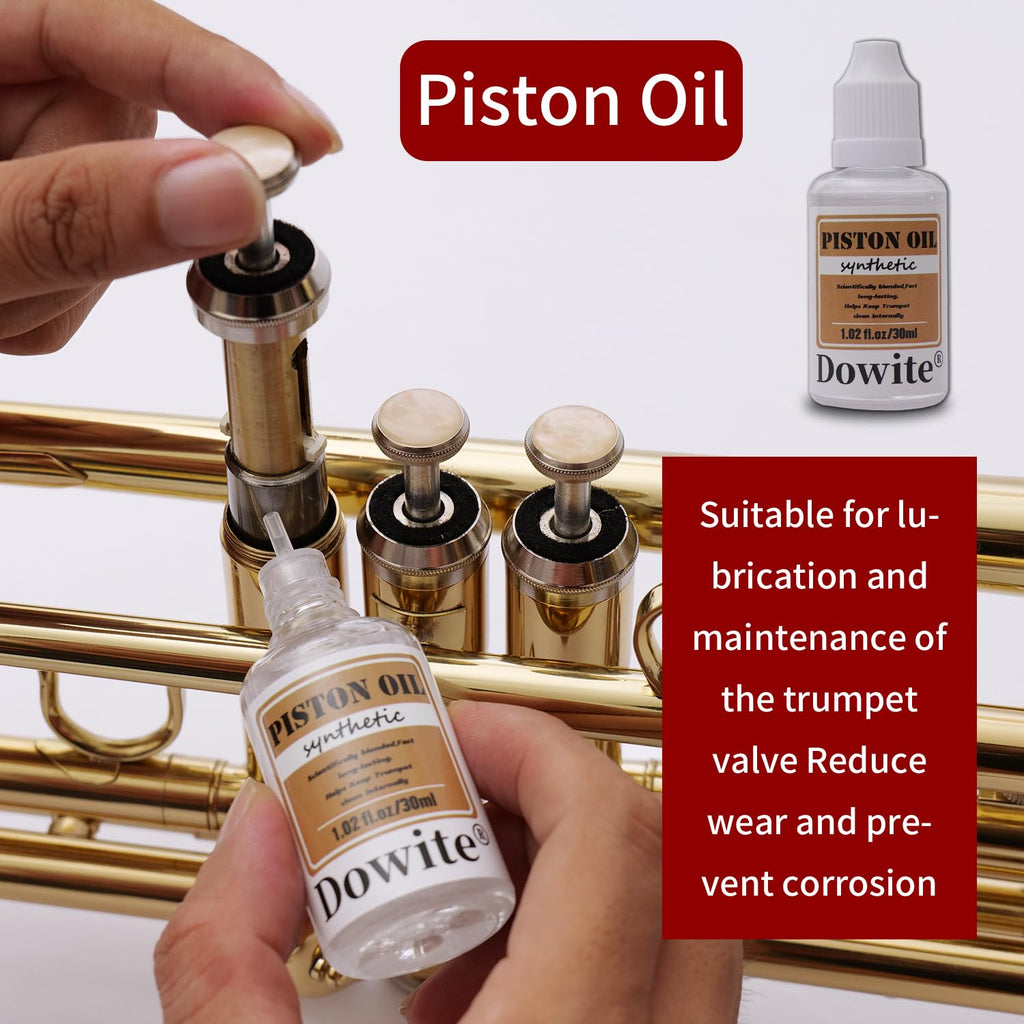 Trumpet Cleaning Kit 6-Piece Valve Oil Slide Grease Mouthpiece Brushes Cloth S8486