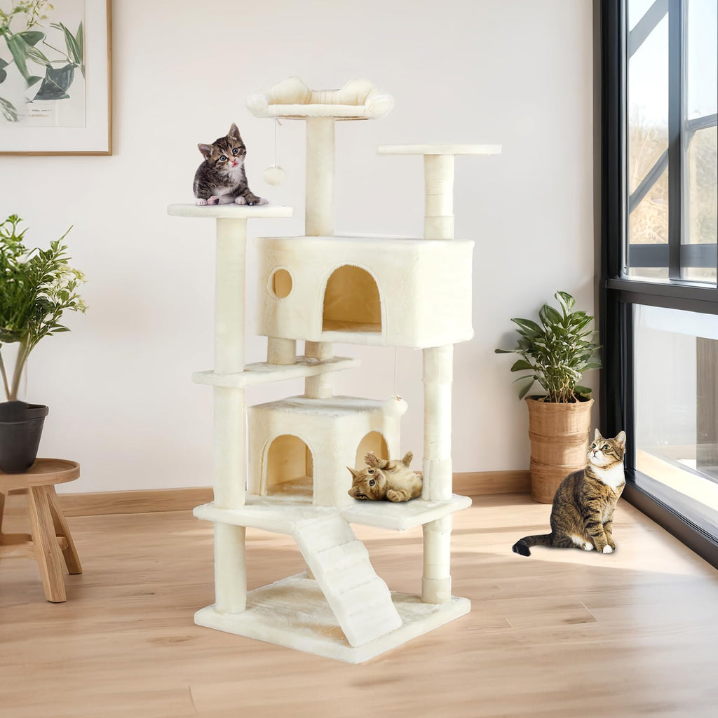 54-inch Cat Tree Tower with Scratching Posts I816665