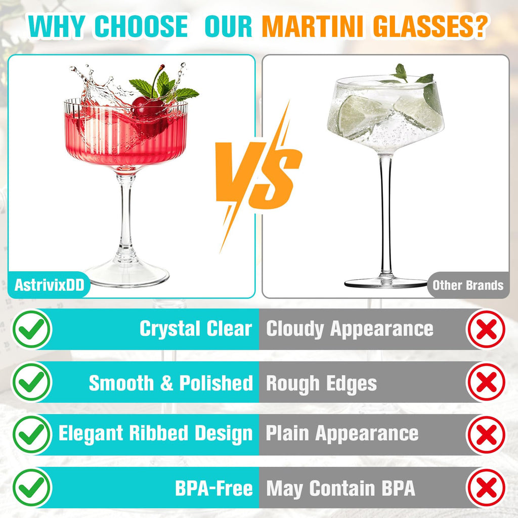 12 Pcs 10oz Plastic Martini Glasses W115