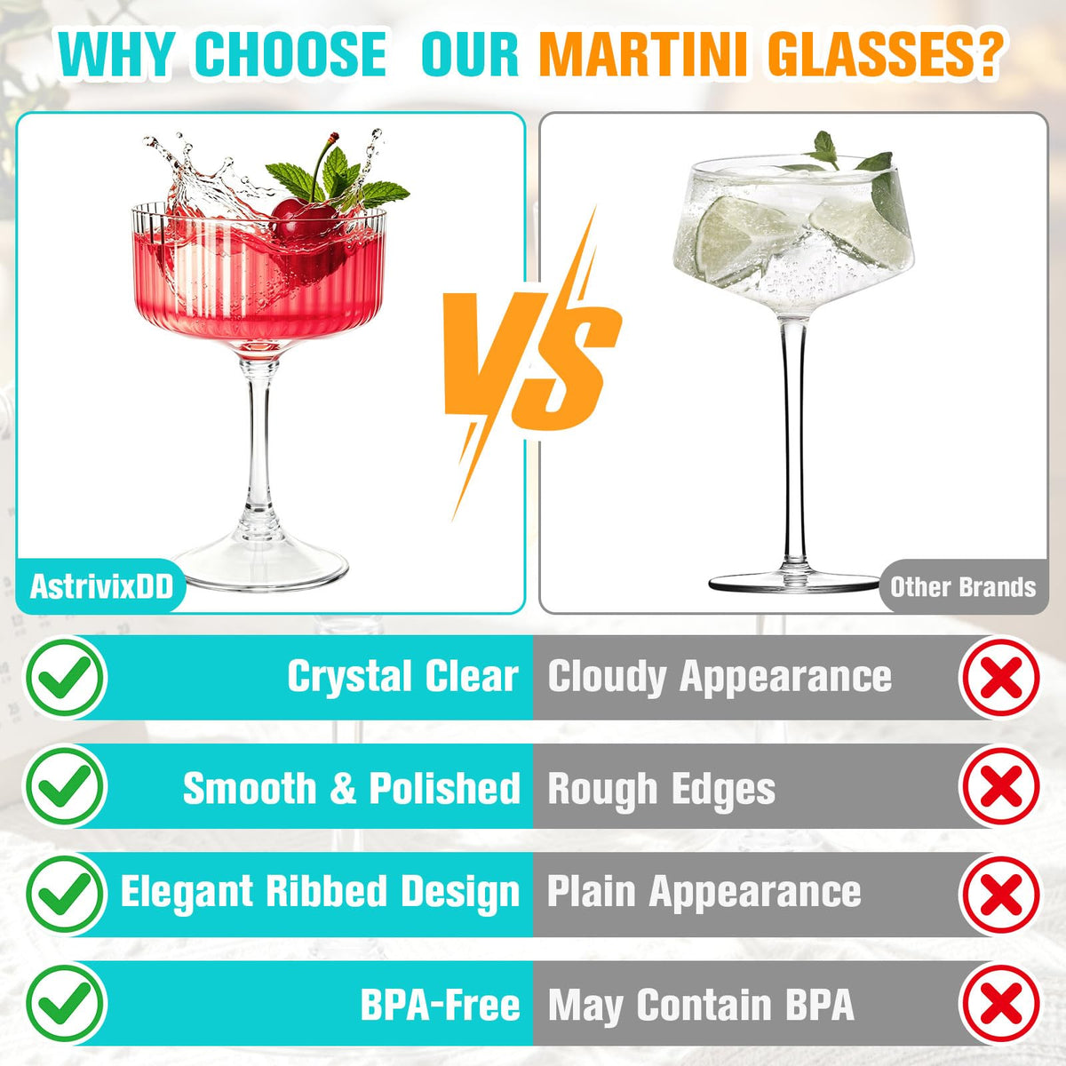12 Pcs 10oz Plastic Martini Glasses W115