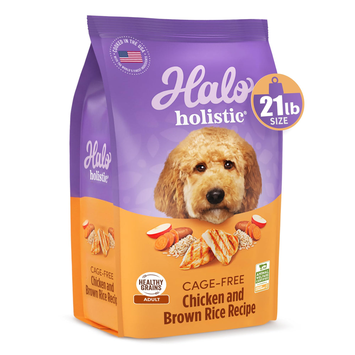 Dry Dog Food, Cage-Free Chicken & Brown Rice Recipe, 21 lb Q360962