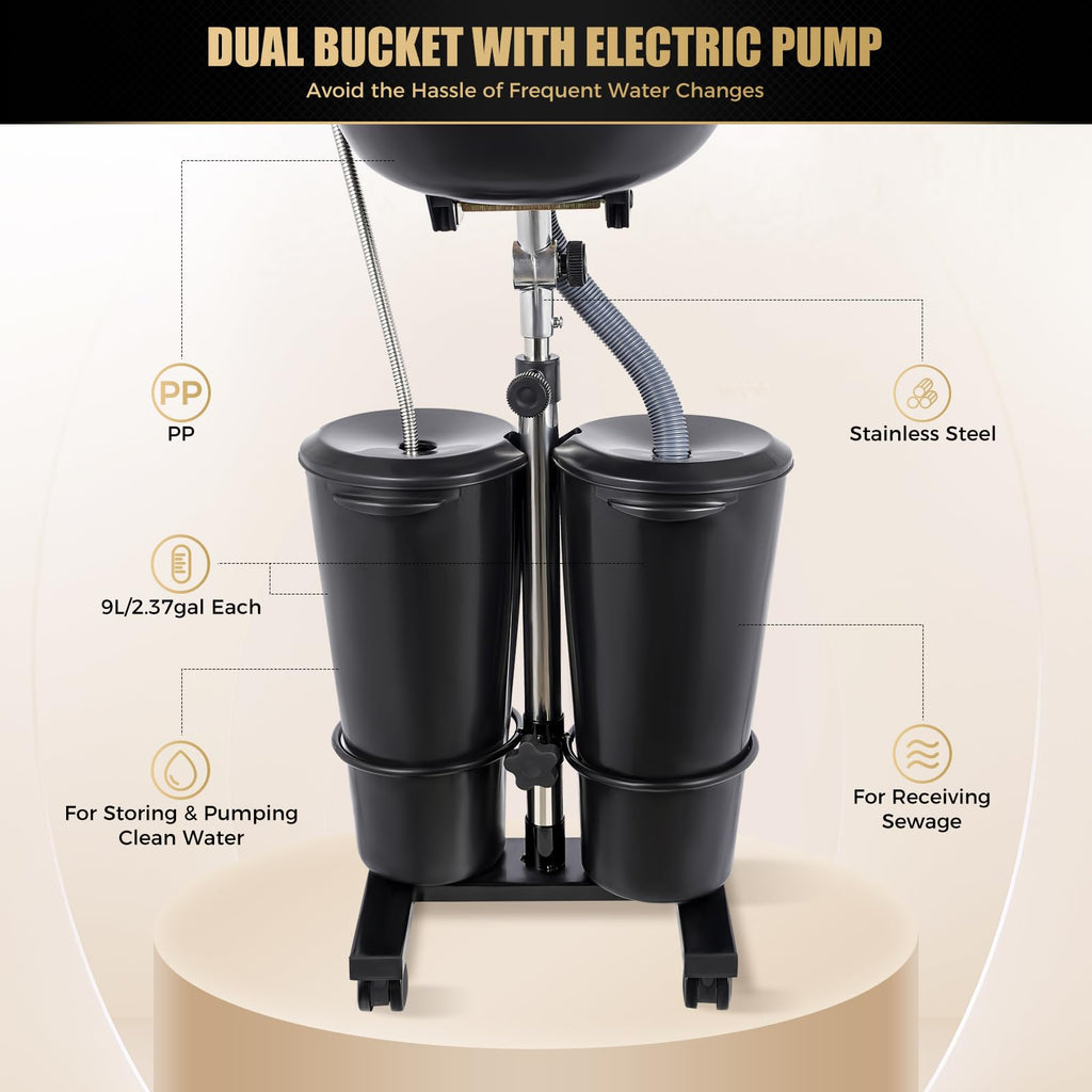 Portable Shampoo Basin with Electric Pump and Wheel E9573