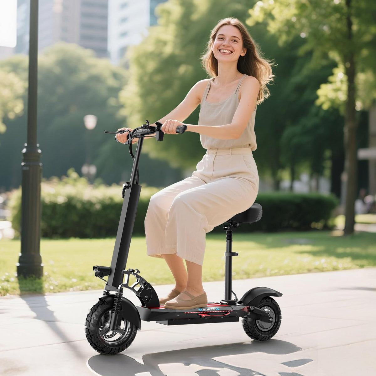 800W 45 Mile Range 25 Mph Foldable Electric Scooter with Seat F927691