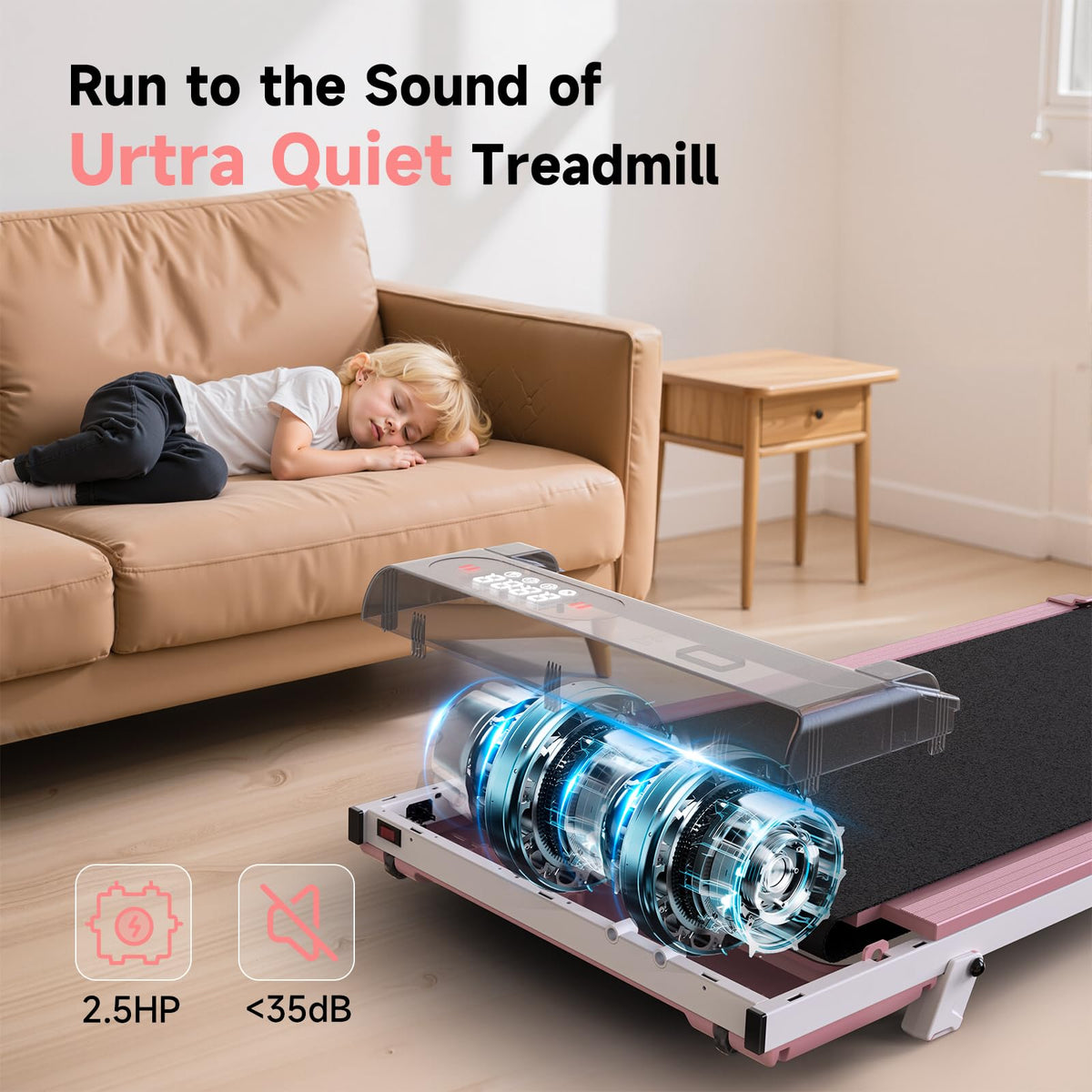 Incline Walking Pad with 8% Incline & 2.5HP J393