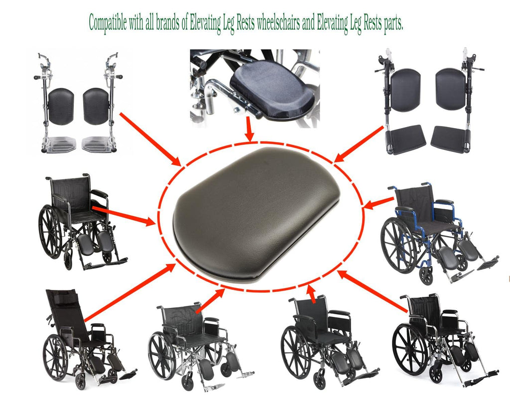 Black Vinyl Upholstered Wheelchair Elevating Leg Rest I77588