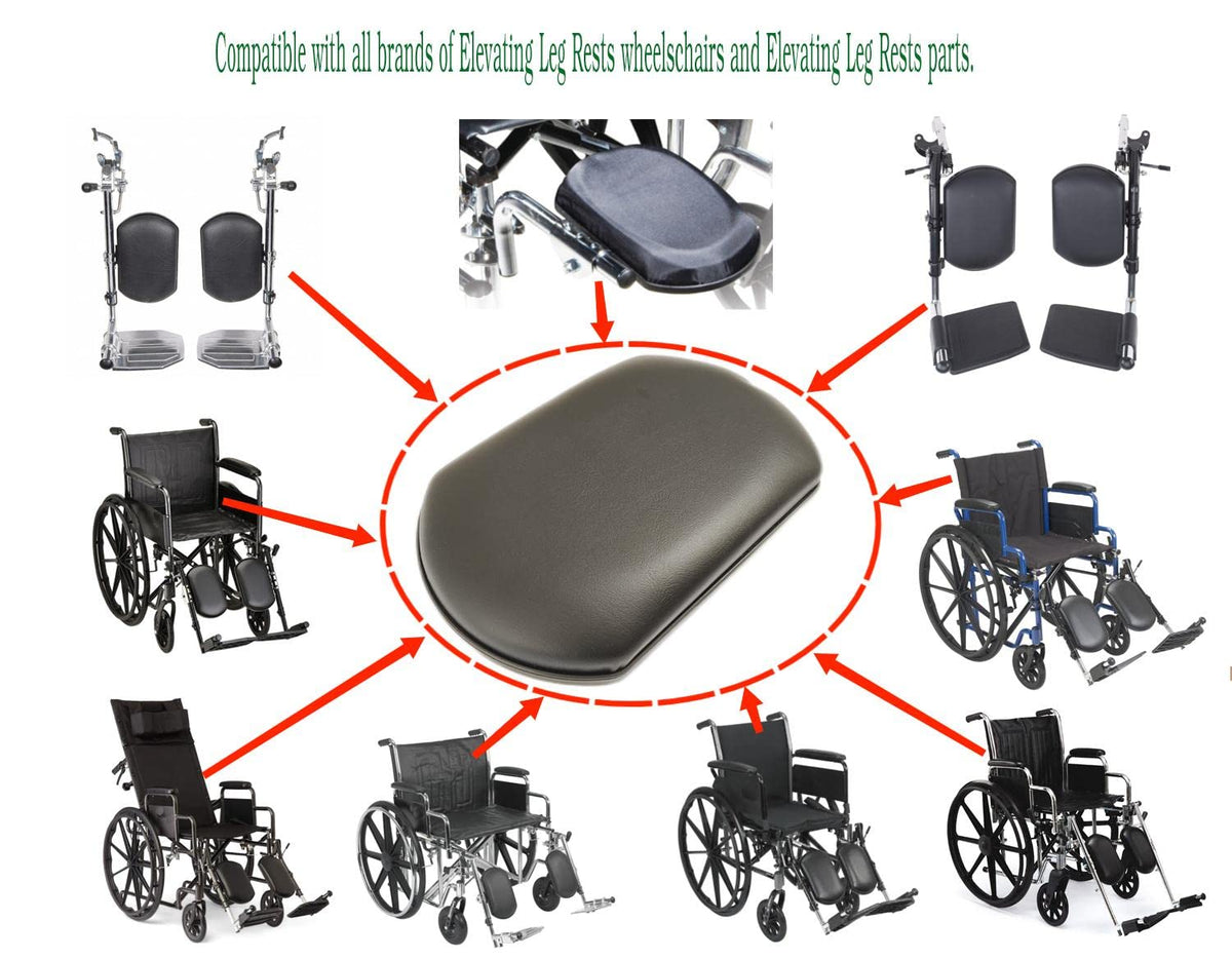 Black Vinyl Upholstered Wheelchair Elevating Leg Rest I77588