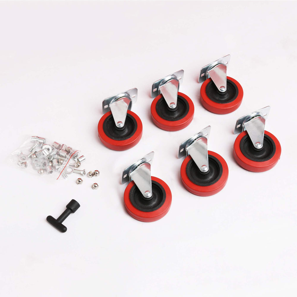 Red 40 Inch Plastic Rolling Creeper F33733