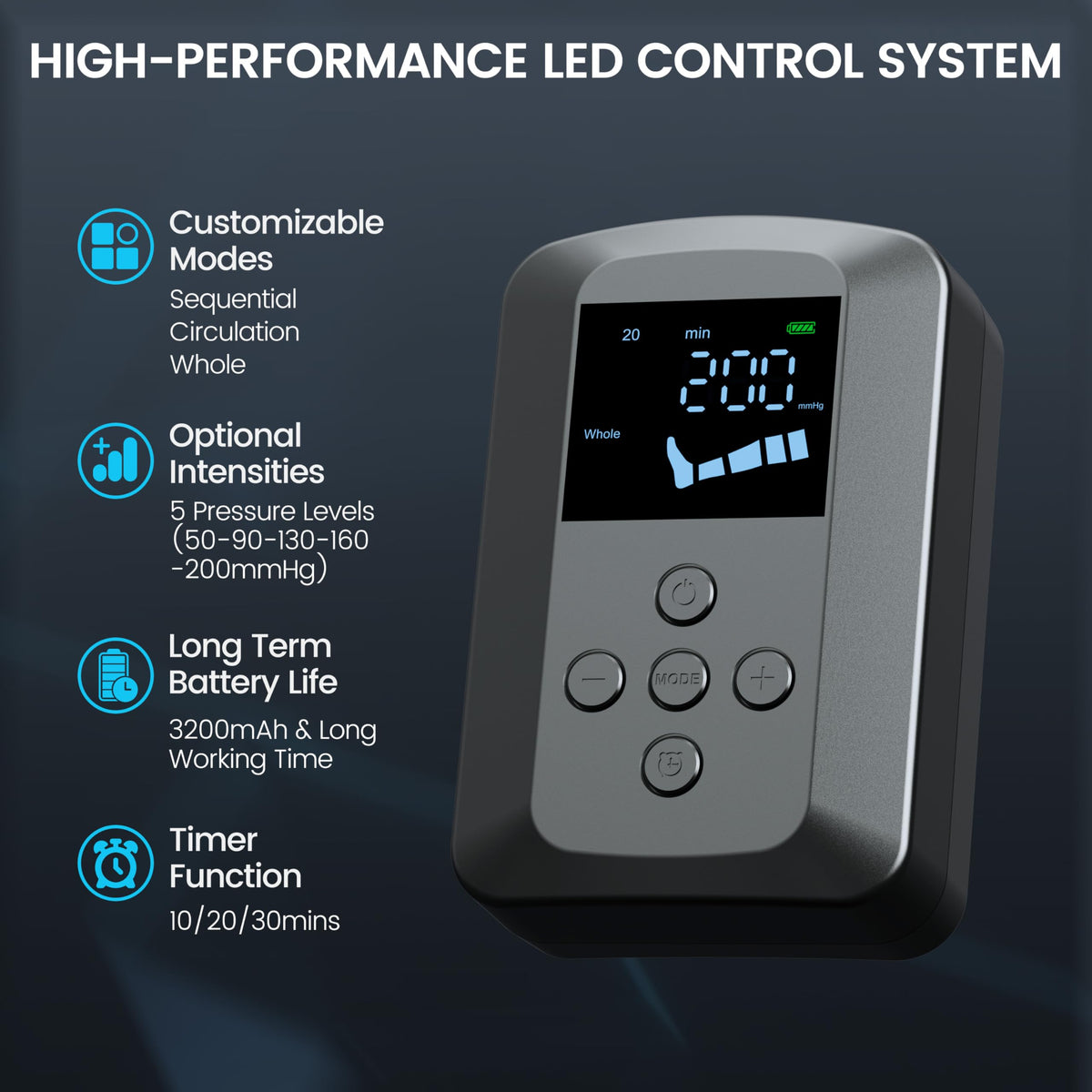 Cordless Leg Compression Massager with 5 Air Chambers U55714