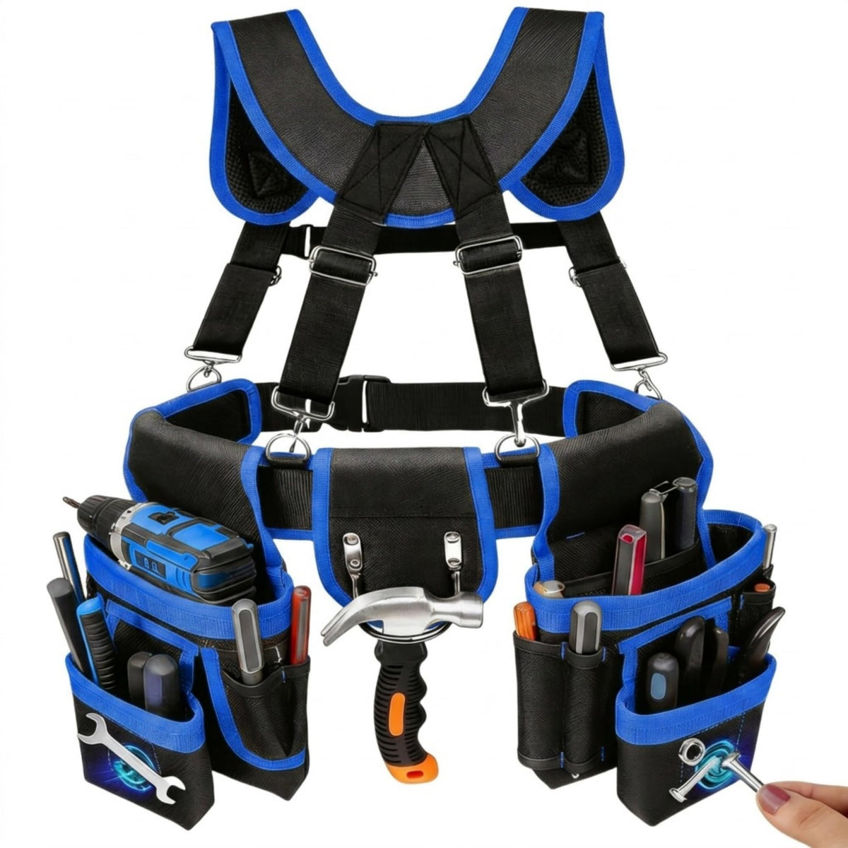 Heavy Duty Magnetic Tool Belt with Suspenders B767000