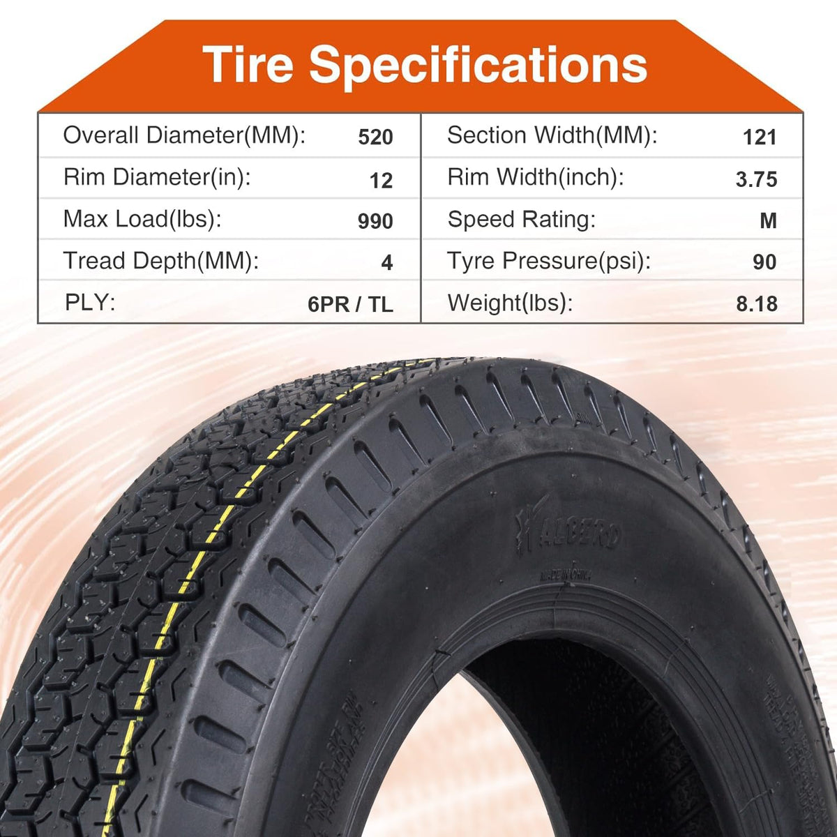 12 Trailer Tires Set of 2 P803