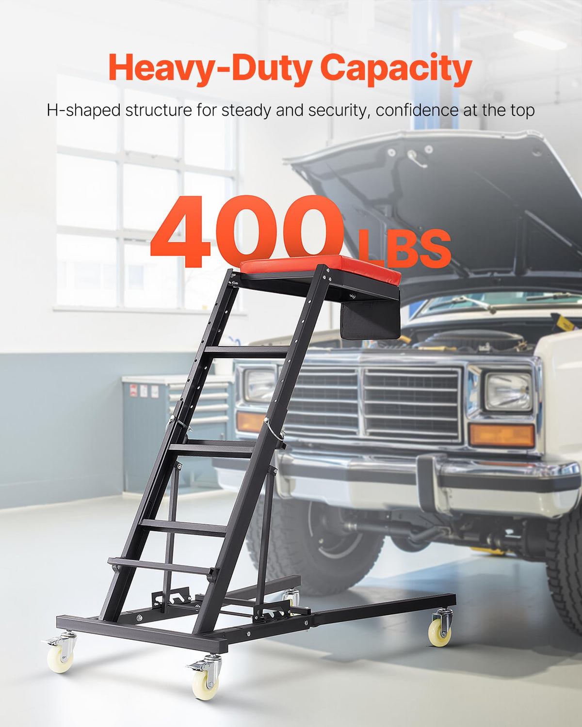 Padded Automotive Creeper with 4 Swivel Wheels B19570
