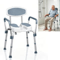 Height Adjustable Shower Chair with Padded Armrests X894350