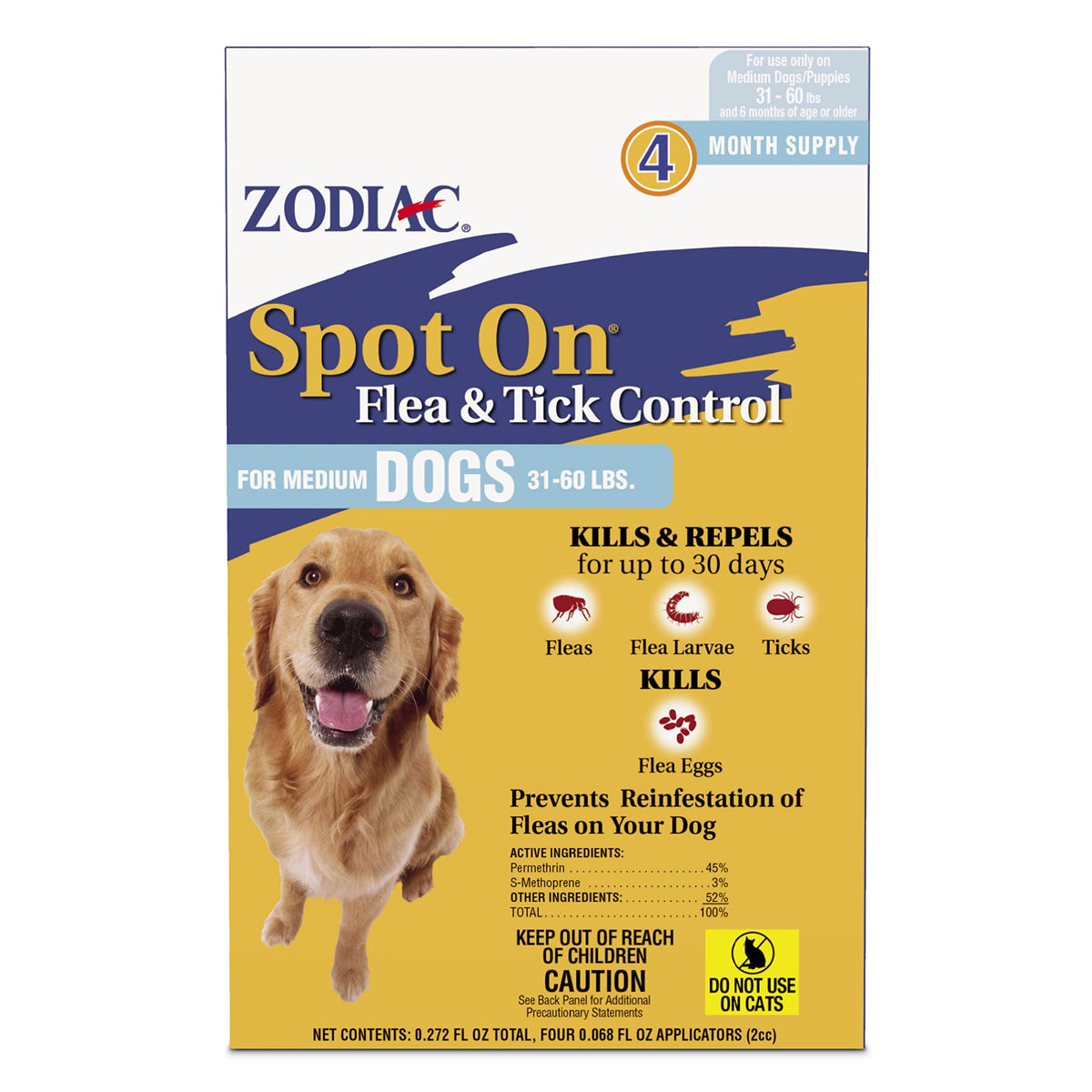 Flea & Tick Control Medium Dogs 4 Pack T4859