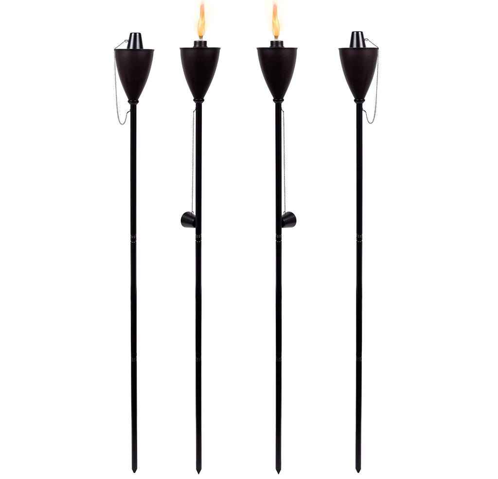 Outdoor Torches, Citronella Oil Compatible, Conical Bronze, 4 Pack C651405