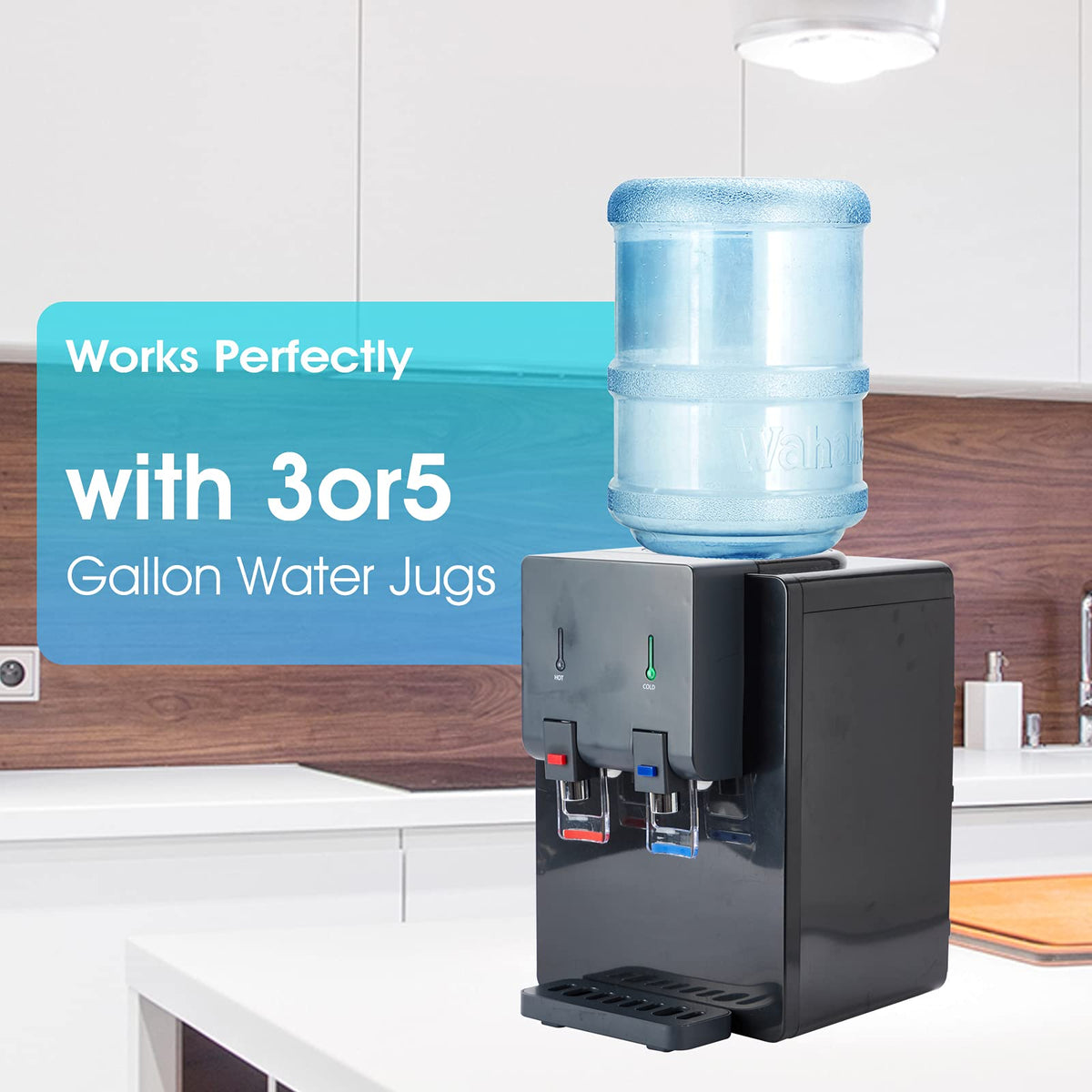 Top Loading Hot and Cold Water Cooler Dispenser, Black R83047