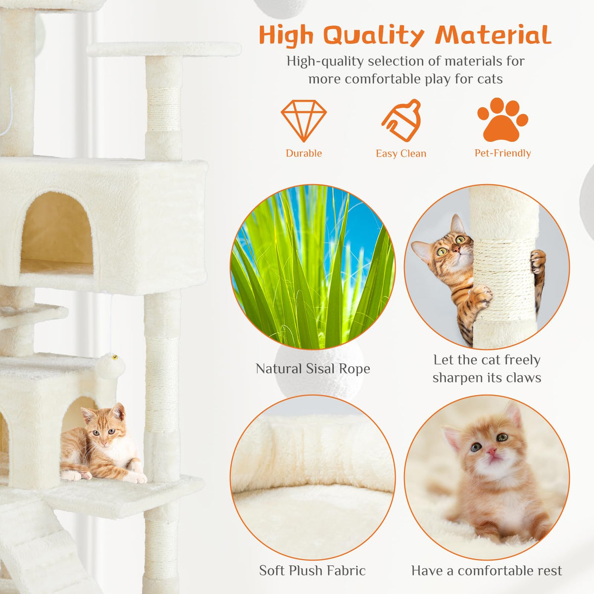 54-inch Cat Tree Tower with Scratching Posts I816665