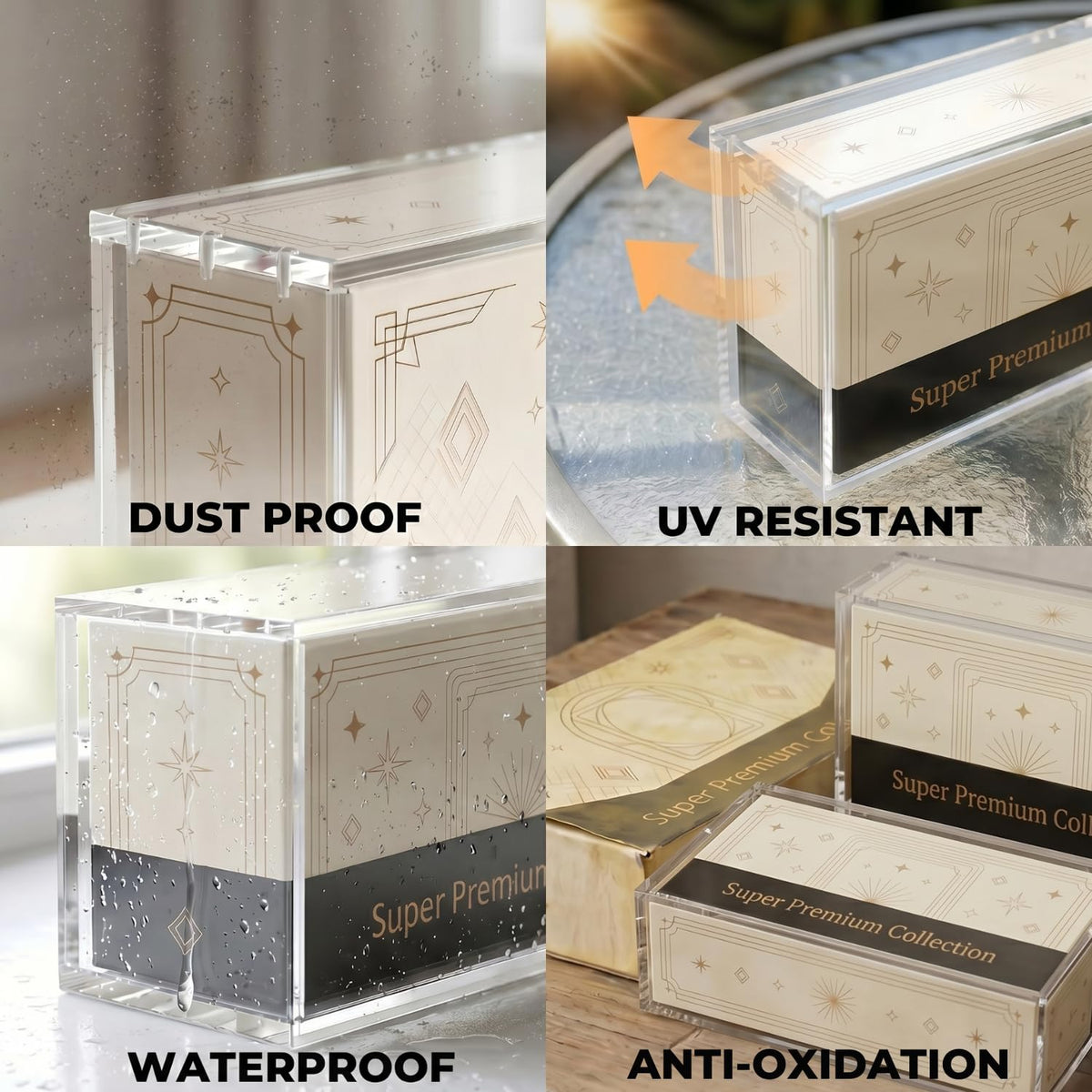 1 Pack Stackable Waterproof Scratch-resistant Acrylic Case A707