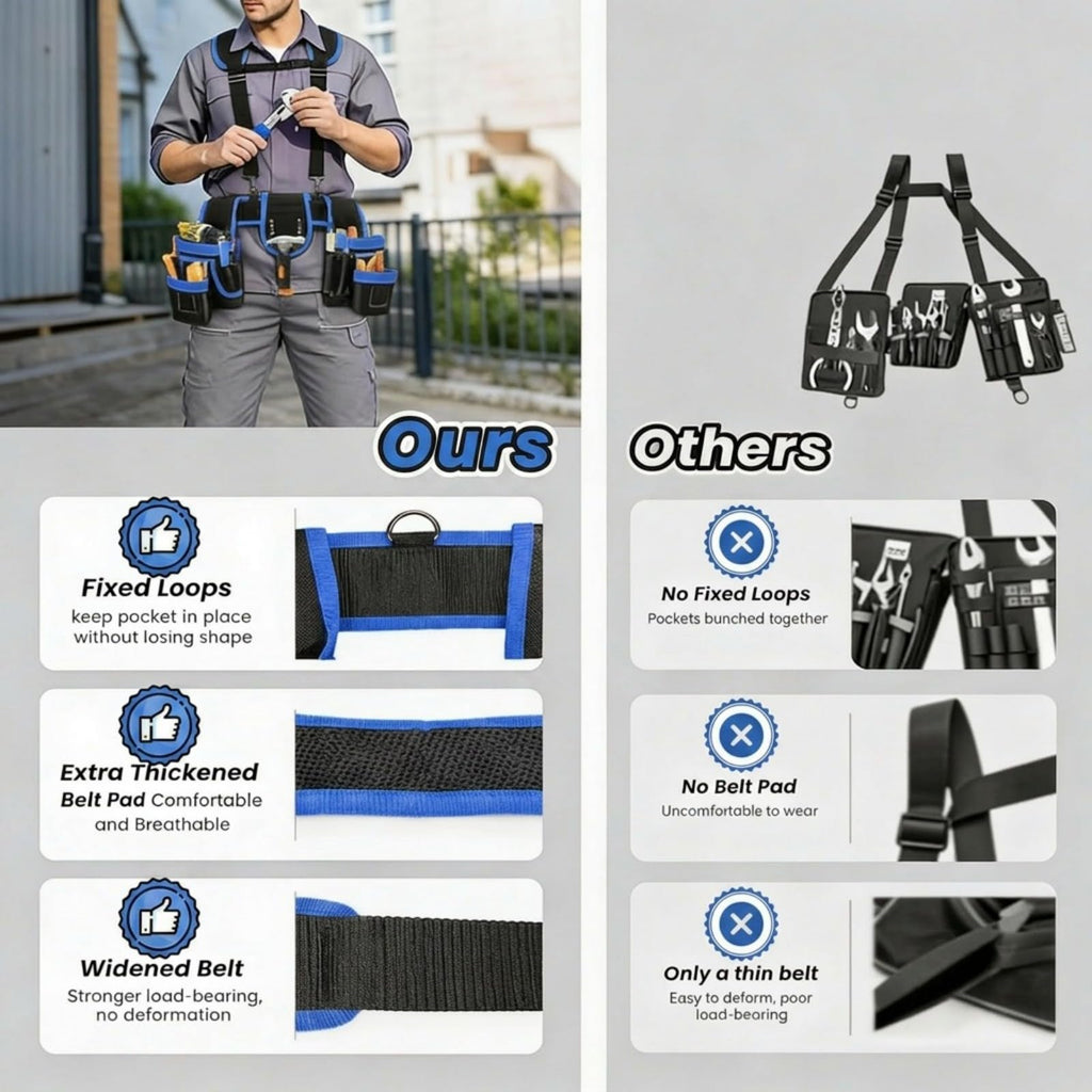 Heavy Duty Magnetic Tool Belt with Suspenders B767000