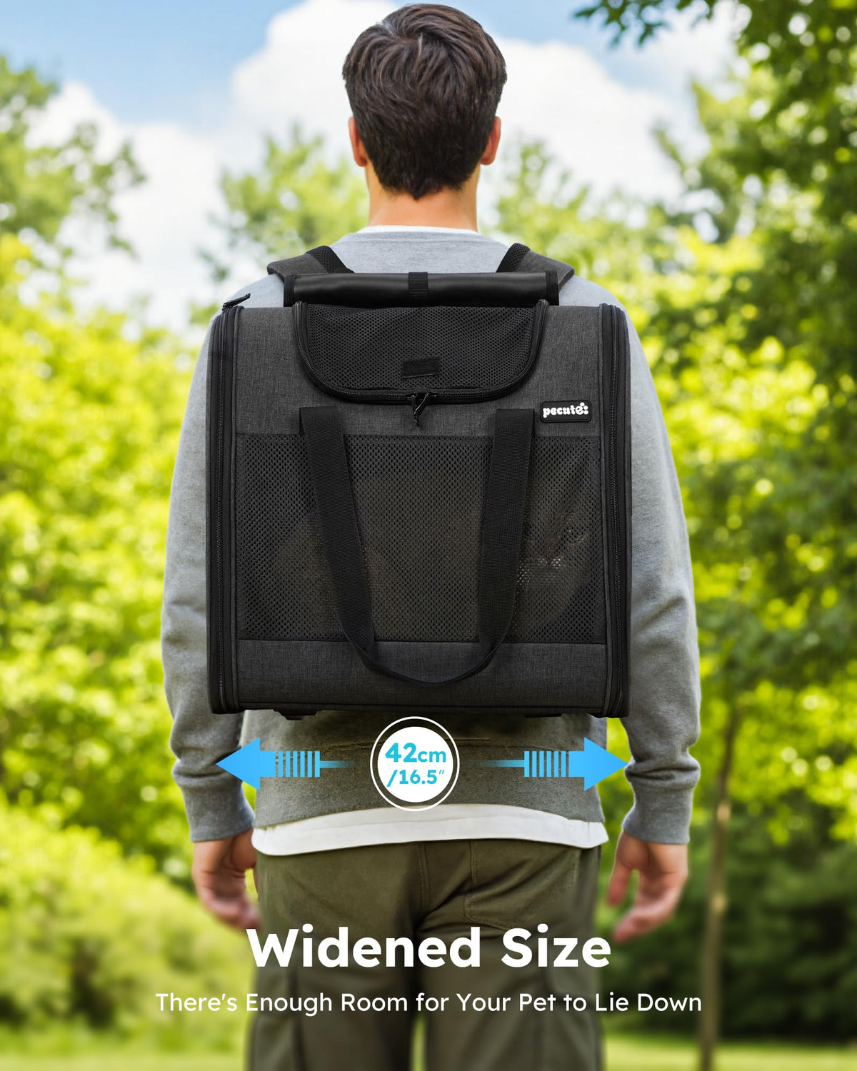 Dark Grey Cat Backpack with Breathable Mesh V27228