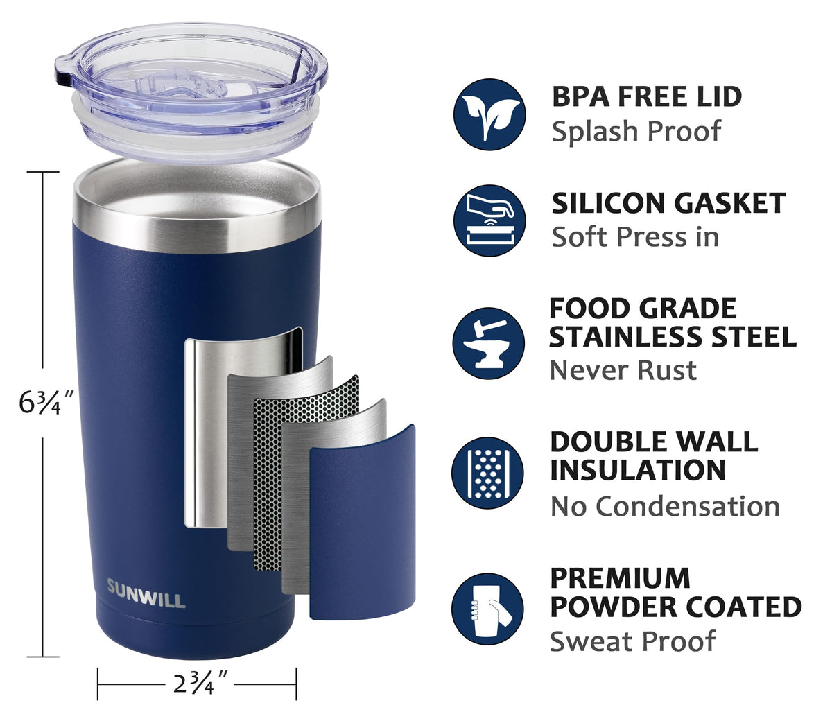 20 oz Insulated Stainless Steel Travel Tumbler with Lid E894