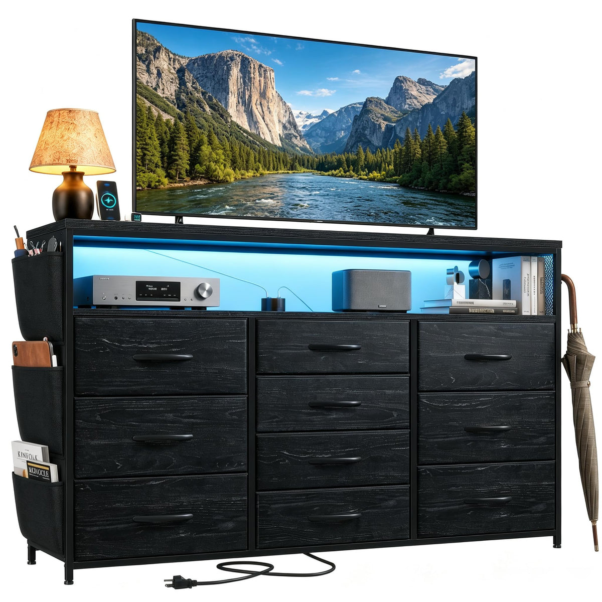 10 Drawer Dresser with LED Lights & Power Outlets H691951