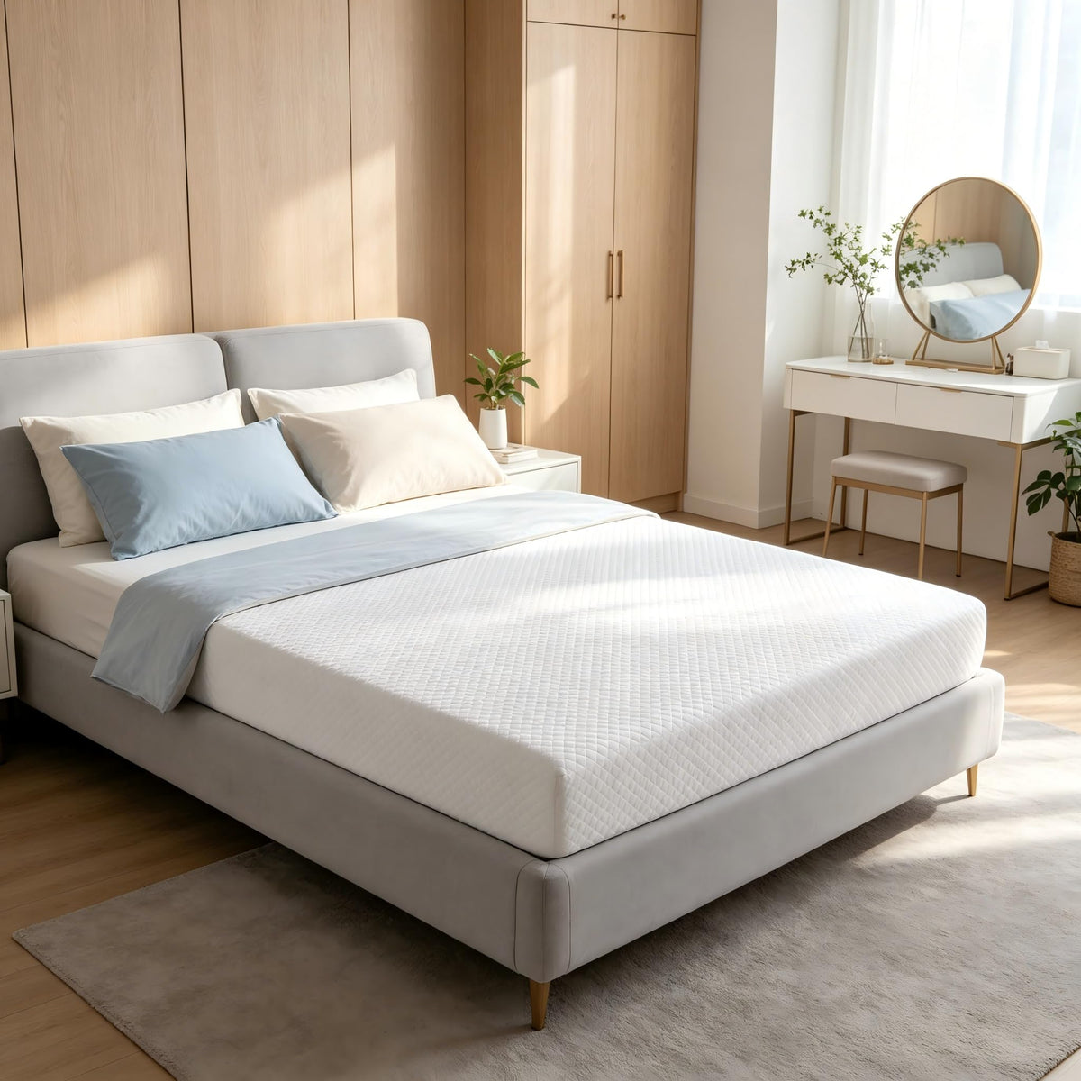 5 Inch Twin Size White Gel Memory Foam I524