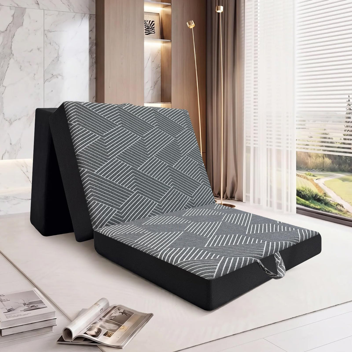 Memory Foam Tri Folding Mattress Twin Size 4 Inch Q105692