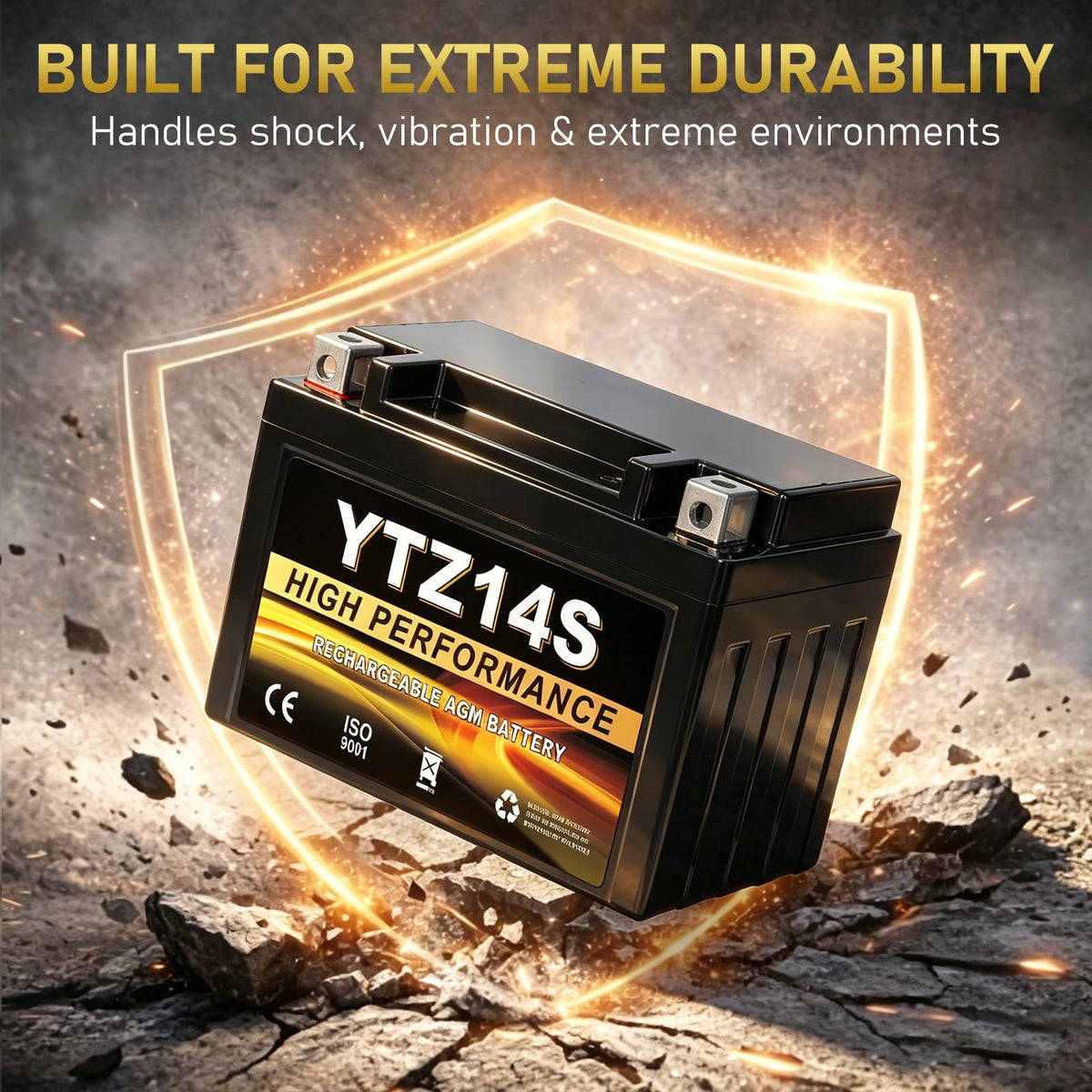 12V 11.2Ah AGM Sealed Motorcycle Battery H461400