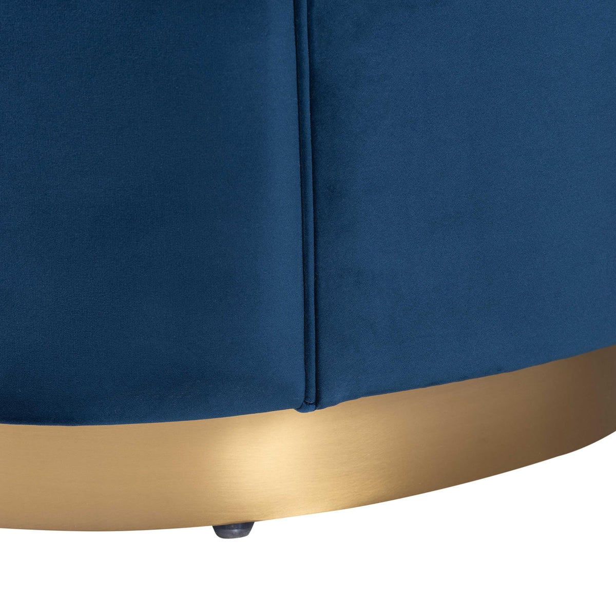 Navy Blue Velvet and Brushed Gold Metal Sofa A151