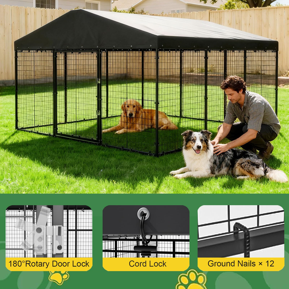 10 x 10 x 6 FT Outdoor Dog Kennel H2442