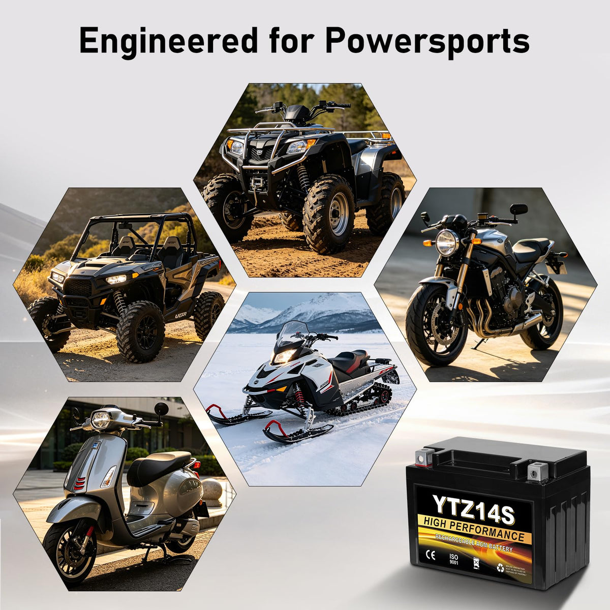 12V 11.2Ah AGM Sealed Motorcycle Battery H461400