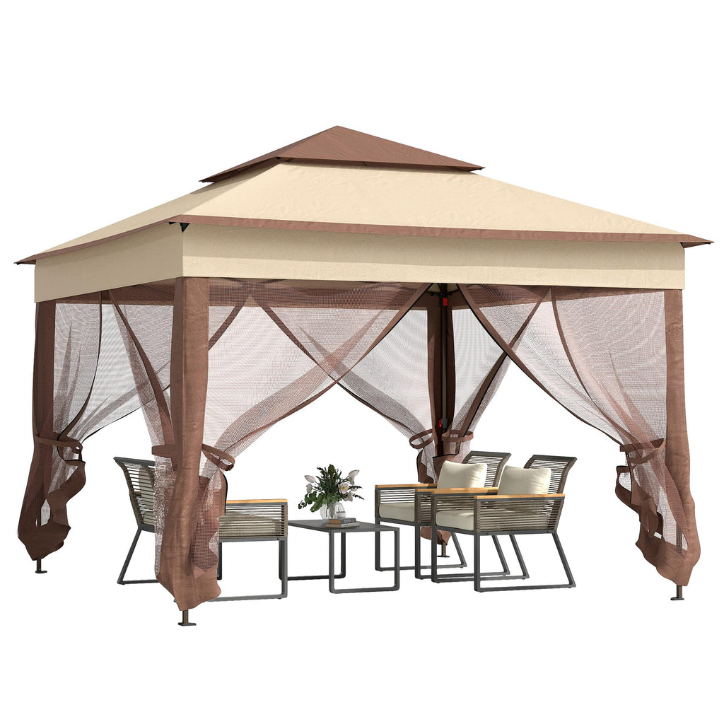 11' x 11' Pop Up Canopy with Removable Zipper Netting F1274