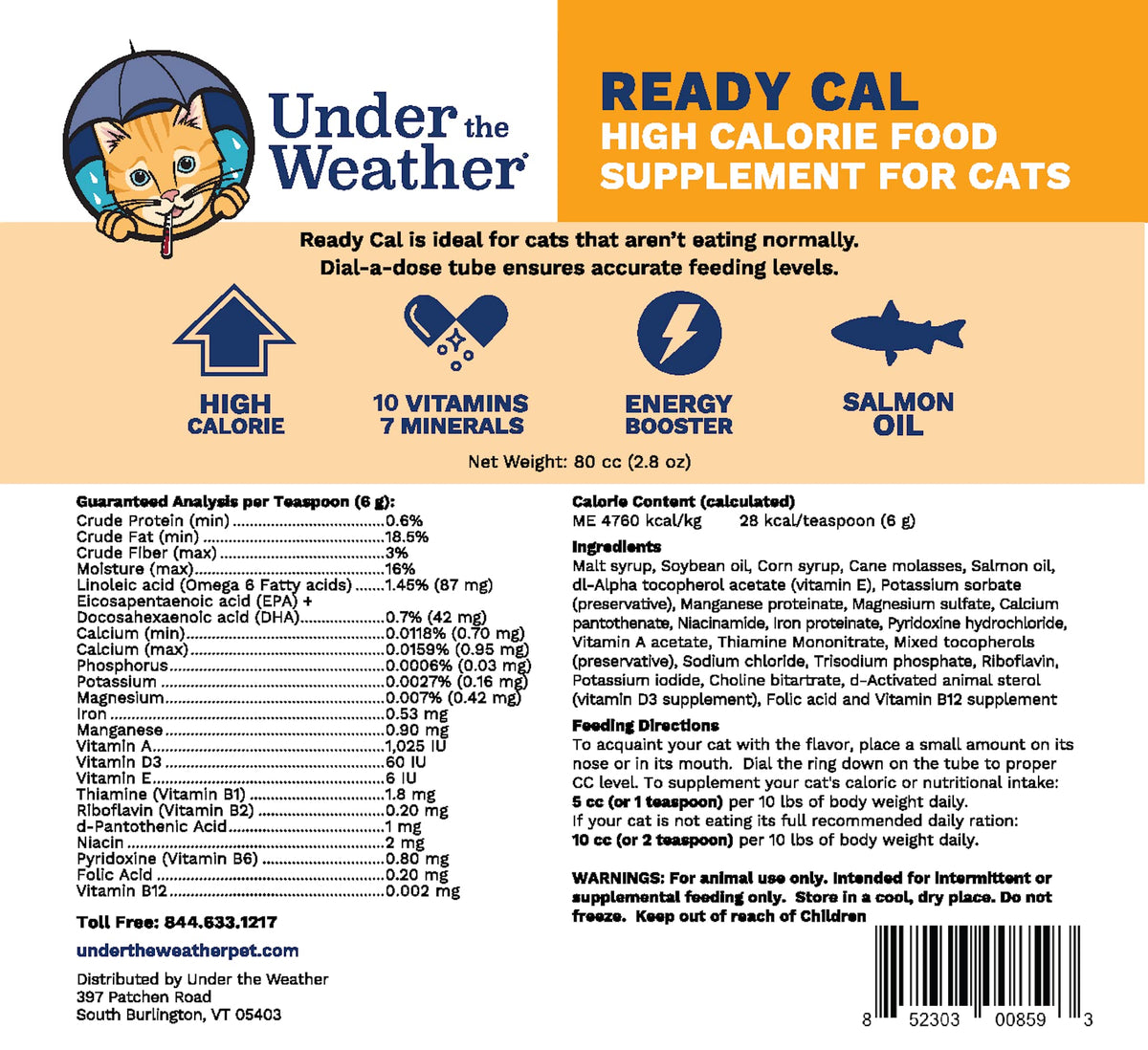High Calorie Cat Supplement with Vitamins Minerals Omega Fatty Acids T5734