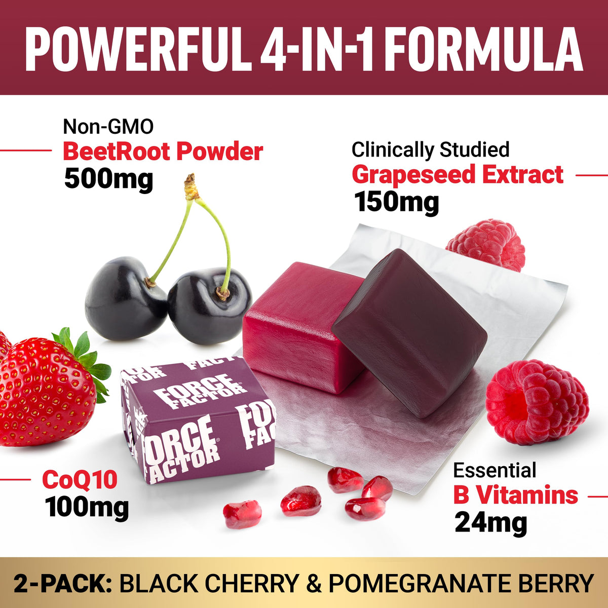 Total Beets Heart Health Blood Pressure Support Chews with CoQ10, 60 Soft Q9191