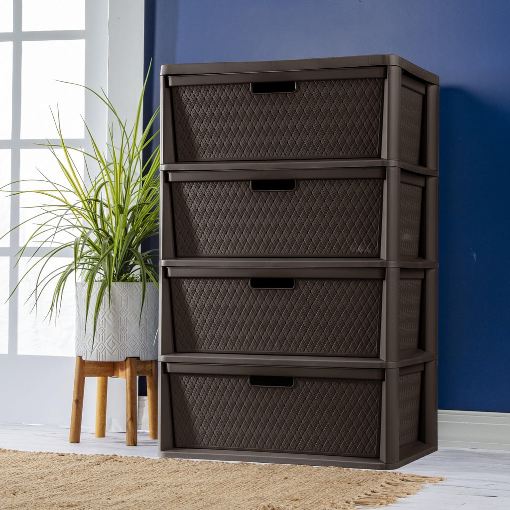 4 Drawer Brown Storage Tower V5993