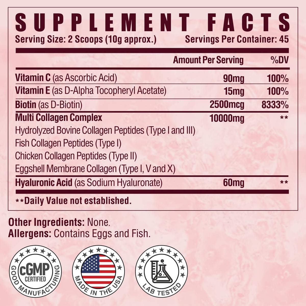 Multi Collagen Peptides Powder with Vitamin C, E & Hyaluronic Acid, Unflavored, 45 Servings Z87640